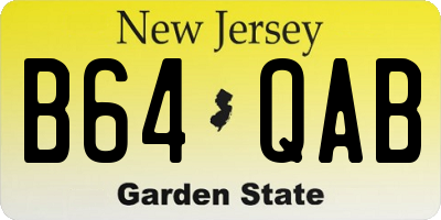NJ license plate B64QAB