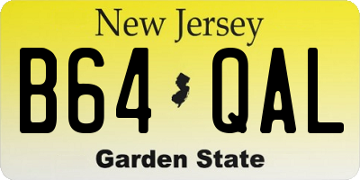 NJ license plate B64QAL