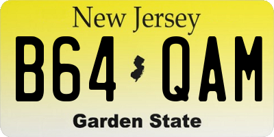 NJ license plate B64QAM