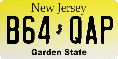 NJ license plate B64QAP