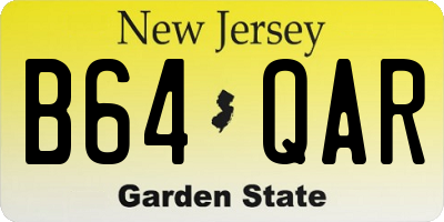 NJ license plate B64QAR