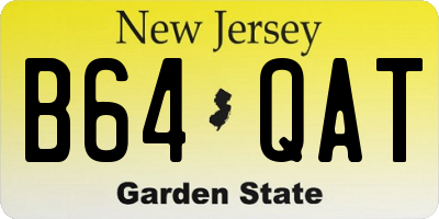 NJ license plate B64QAT