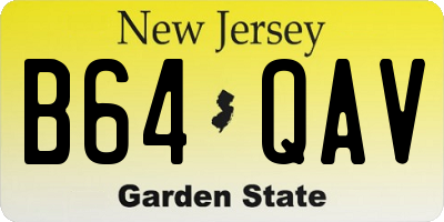 NJ license plate B64QAV