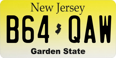 NJ license plate B64QAW