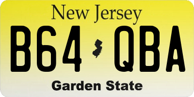 NJ license plate B64QBA