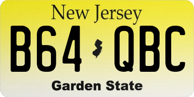 NJ license plate B64QBC
