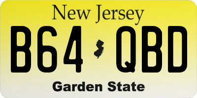 NJ license plate B64QBD