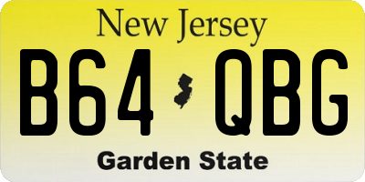 NJ license plate B64QBG