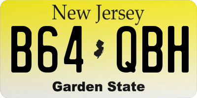 NJ license plate B64QBH