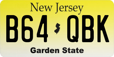 NJ license plate B64QBK