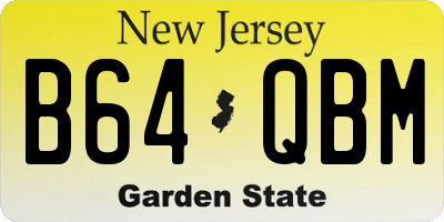 NJ license plate B64QBM