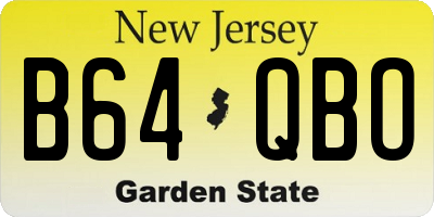 NJ license plate B64QBO