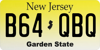 NJ license plate B64QBQ