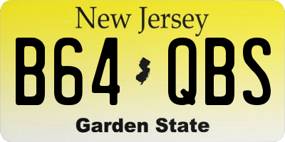 NJ license plate B64QBS