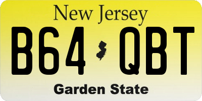 NJ license plate B64QBT