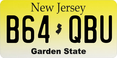 NJ license plate B64QBU