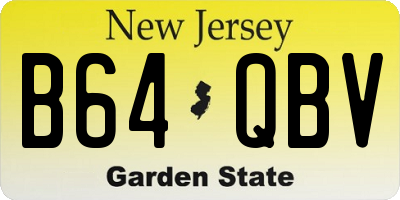NJ license plate B64QBV