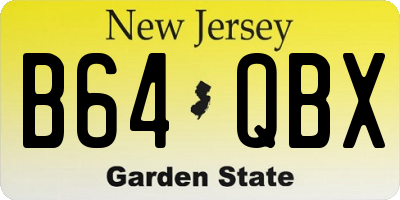 NJ license plate B64QBX