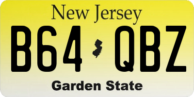NJ license plate B64QBZ