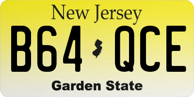 NJ license plate B64QCE