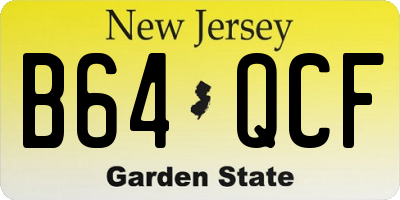 NJ license plate B64QCF