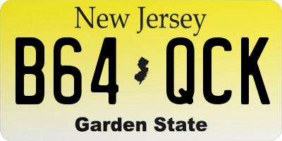 NJ license plate B64QCK