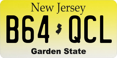 NJ license plate B64QCL