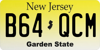 NJ license plate B64QCM