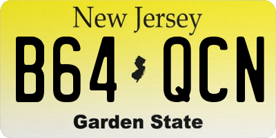 NJ license plate B64QCN