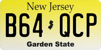 NJ license plate B64QCP