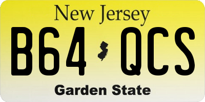 NJ license plate B64QCS