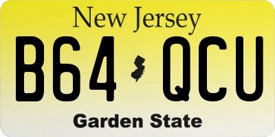 NJ license plate B64QCU