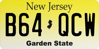 NJ license plate B64QCW