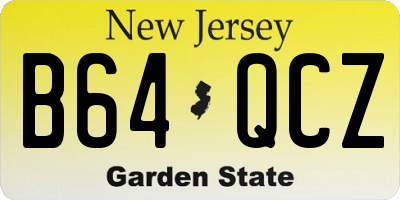 NJ license plate B64QCZ