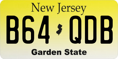 NJ license plate B64QDB