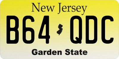 NJ license plate B64QDC
