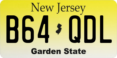 NJ license plate B64QDL