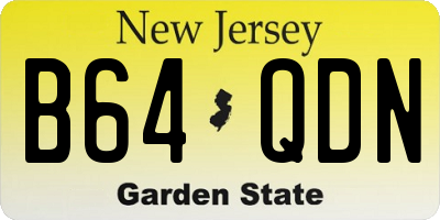 NJ license plate B64QDN
