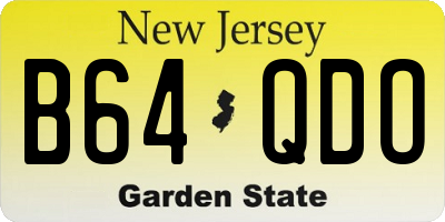 NJ license plate B64QDO