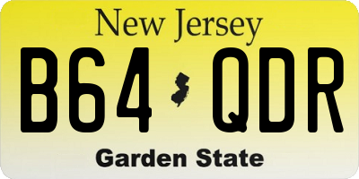 NJ license plate B64QDR
