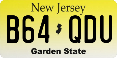 NJ license plate B64QDU