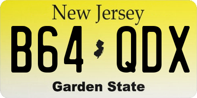NJ license plate B64QDX