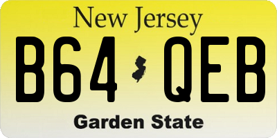 NJ license plate B64QEB