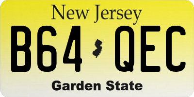 NJ license plate B64QEC