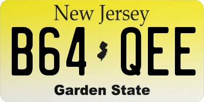 NJ license plate B64QEE