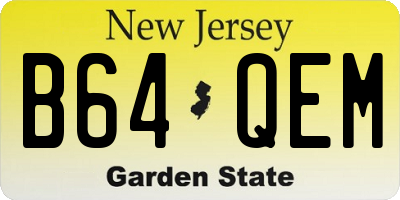 NJ license plate B64QEM