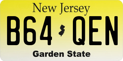 NJ license plate B64QEN