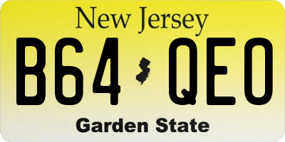 NJ license plate B64QEO