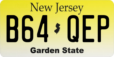 NJ license plate B64QEP