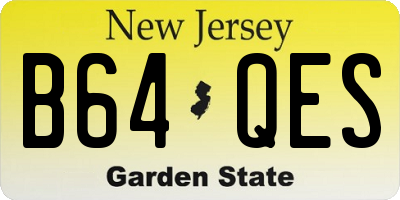 NJ license plate B64QES